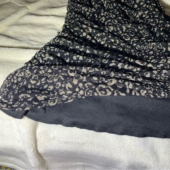 Leopard Print Black Spaghetti Strap Bodycon Mini Dress - Picture 5 of 7